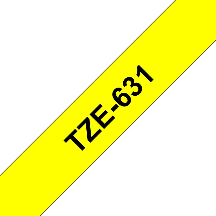 Brother Tze-631 (1.20 cm, Gelb, Schwarz)