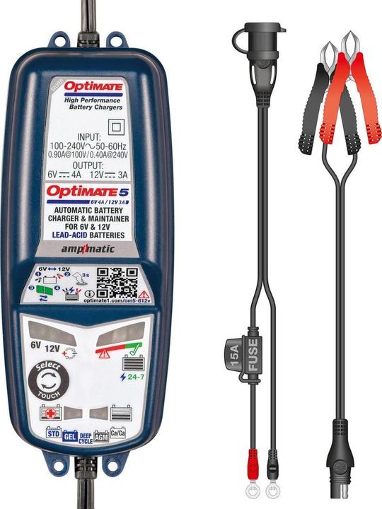 Produktbild Tecmate Optimate 5 Voltmatic Acculader (24V, 12V)