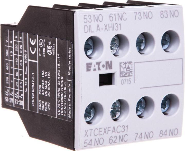 Actual product image Eaton Auxiliary contact block 3 NO contacts 1 NC contact