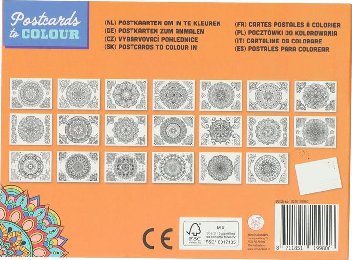Image du produit Wins Holland Cartes postales à colorier d'animaux (20 pcs)