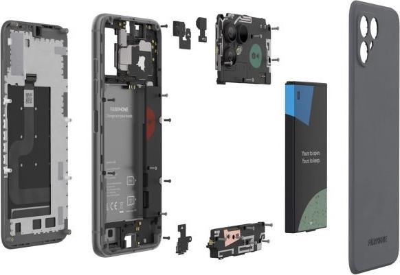 Actual product image Fairphone 4 Grey 128Go (128 GB, Grey, 6.30", Dual SIM, 48 Mpx)