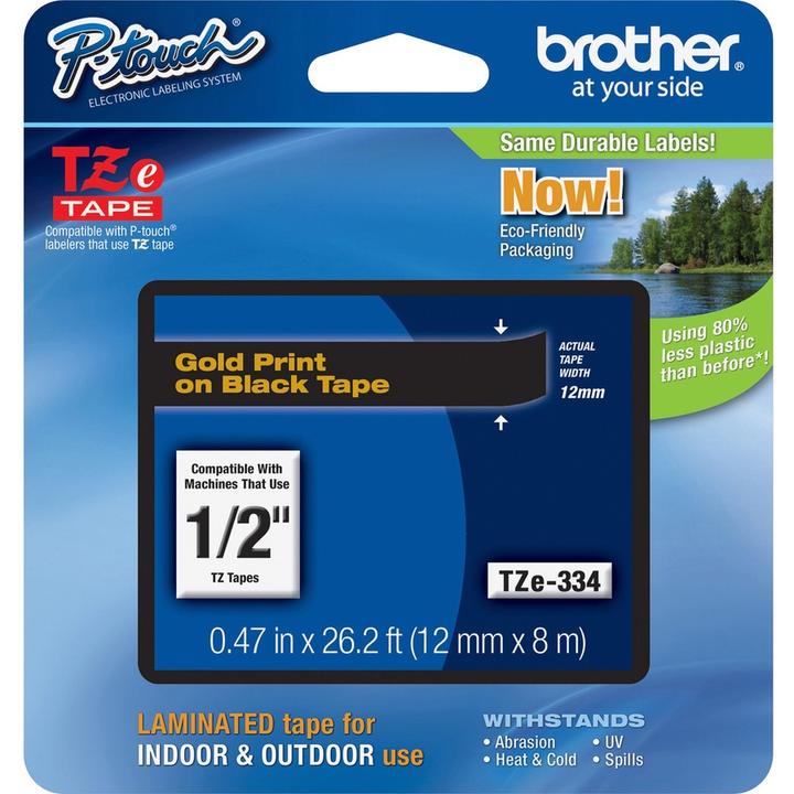 Immagine prodotto Brother Tze-334 (1.20 cm, Oro, Nero)