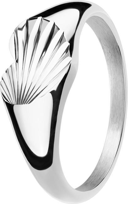 Actual product image Star Piercing Ring silver heart grooved (Surgical steel 316L, without brass)
