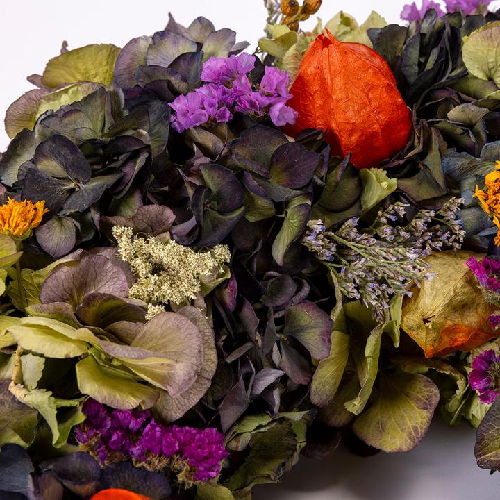 Produktbild VEG and the City Adventskranz Trockenblumen Bunt ca. 35 cm - Kerzen Bordeaux (35 cm)