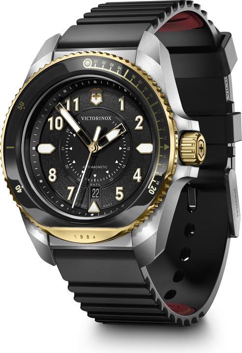 Produktbild Victorinox Journey 1884 Quartz Three hands Steel & Mineral, Taucheruhr, 43 mm, Ziffernblatt Schwarz, Kautschuk (Taucheruhr, 43 mm)