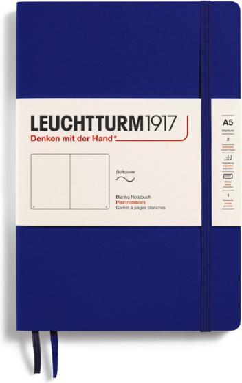 Produktbild Leuchtturm1917 369804 Notizbuch Medium (A5), Softcover, 123 nummerierte Seiten, Ink, blanko (145 x 210 mm, Blanko, Harter Einband)