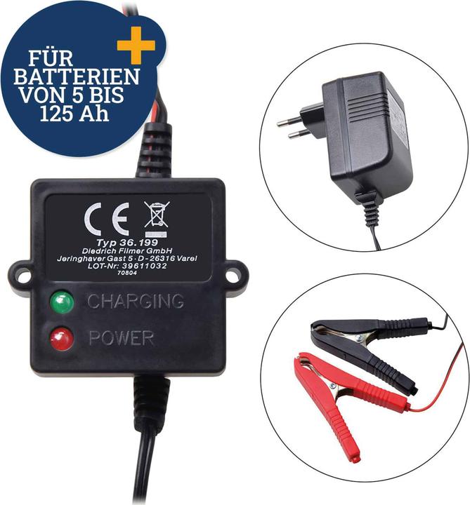 Actual product image Filmer Battery charger and trickle charger 36199, 12 V, 5...125 Ah (12V, 0.50 A)