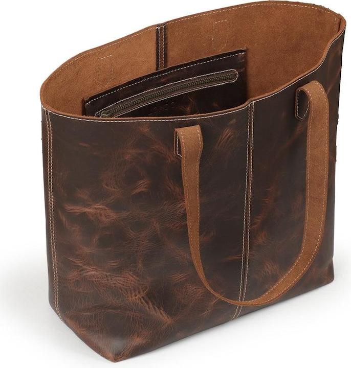 Produktbild Only-Bags.Store Ledertasche, handgefertigte, langlebige und qualitativ hochwertige Laptop-Schultertasche, Tasche