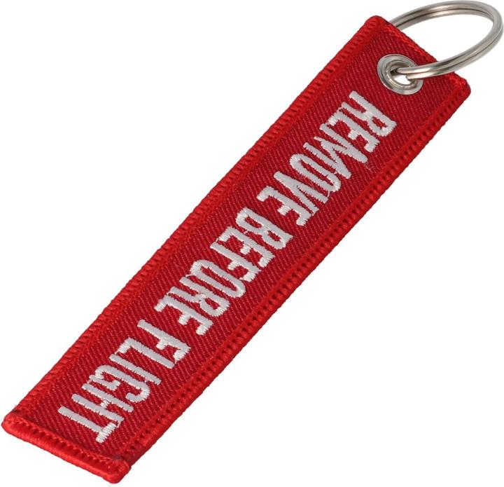 Actual product image AccuCell Pendant with lettering Remove before flight Mini