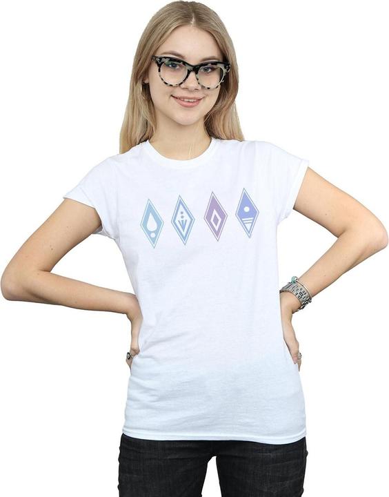 Actual product image Disney Womens/Ladies Frozen 2 Elements Symbols Cotton T-Shirt (L)
