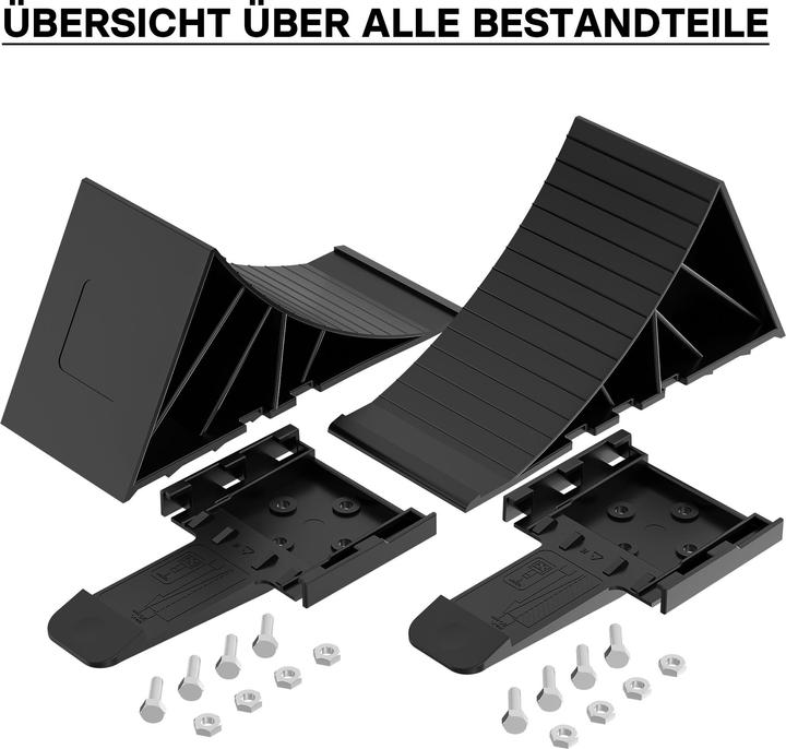 Image du produit Wiltec Cales de roue Voiture 1,6 t Support Matériel de montage Blocs-roue Cales de frein Sécurité Stationne