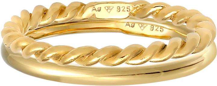 Produktbild Elli Ring Basic Twisted 2er Set 925 Silber (52, 925 Silber)