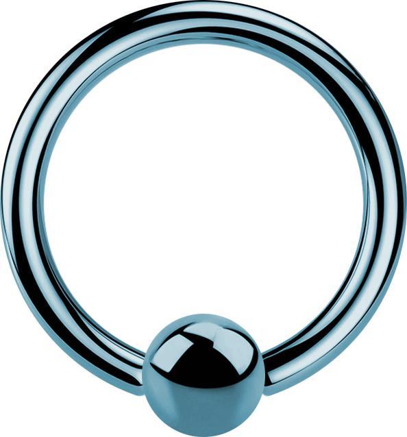 Image du produit Star Piercing Micro Ball Closure Ring bleu clair avec couche de titane (Acier chirurgical 316L, sans laiton)