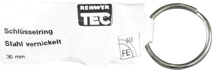 Produktbild Rewwer Tec Schlüsselringe 30mm, gehärtet vernickelt, mit EAN-Fähnchen