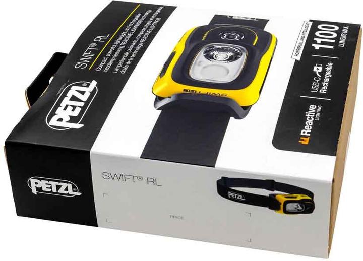 Produktbild Petzl E810AB00 SWIFT RL Stirnlampe, schwarz/gelb (1100 lm)