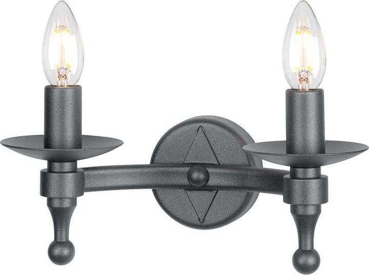 Produktbild Elstead Lighting Warwick Wandleuchte E14 2-fach Graphit Schwarz, Made in UK (E14)