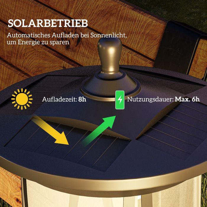 Image du produit Swisshandel24 Réverbère solaire LED, IP44, ABS, 17Lx17Px127Hcm, avec lumière LED blanche froide, capteur de (30 lm, IP44)