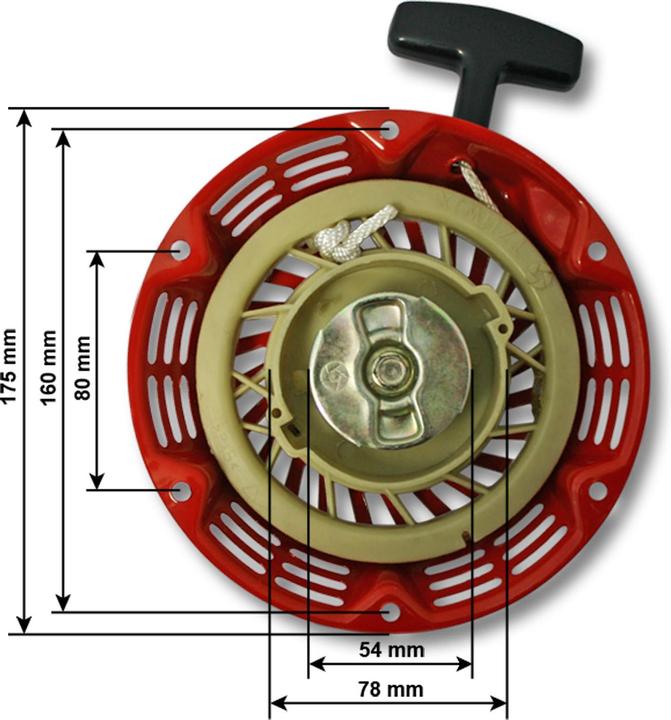 Produktbild Wiltec Benzinmotor 6,5 PS Ersatzteil Handstarter Seilstarter Handseilstarter Handseil