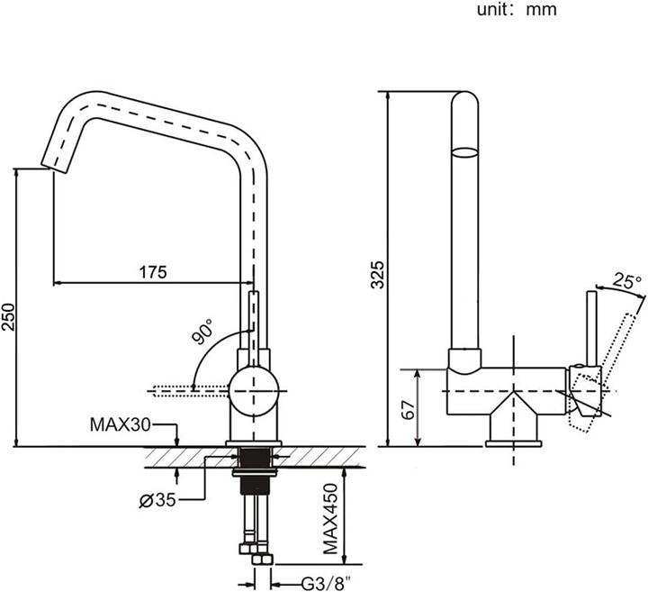 Actual product image Onece Küchenarmatur für das Vorfenster