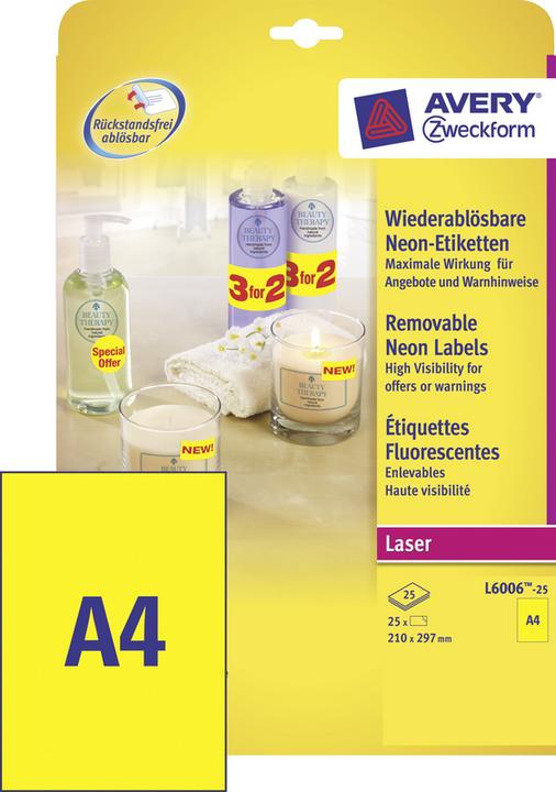 Actual product image Avery Labels in special colours