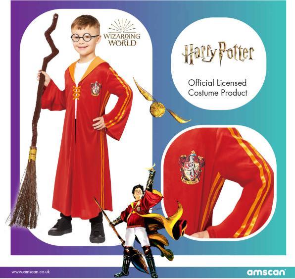 Immagine prodotto Amscan Vestaglia da Quidditch di Harry Potter Grifondoro per bambini da 10 a 12 anni (140)