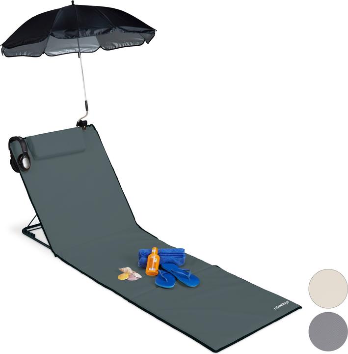 Image du produit Relaxdays Matelas de plage avec parasol (170 cm)