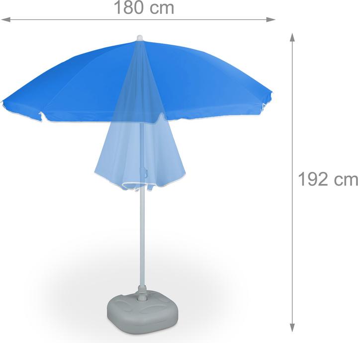 Immagine prodotto Relaxdays Ombrellone diametro 180 cm (1.80 m)