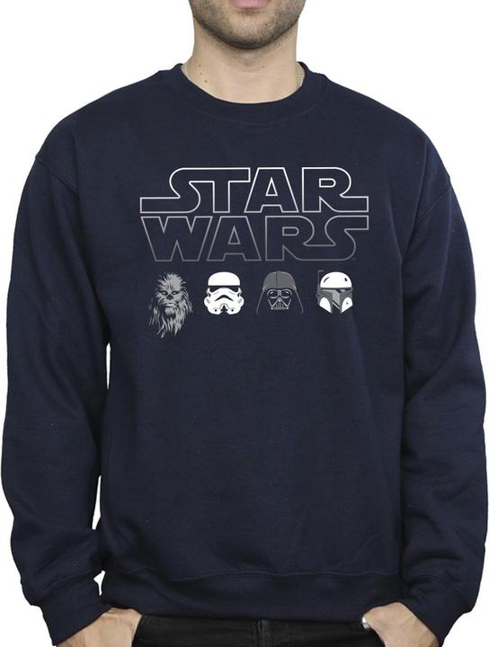 Actual product image Star Wars Mens Character Heads Sweatshirt (L)