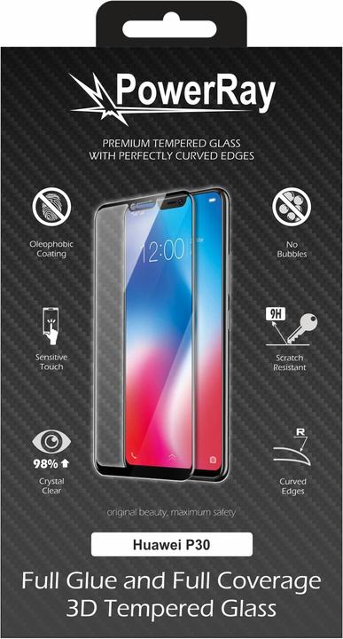Produktbild PowerRay Full Glue Glass (1 Stück, Huawei P30)