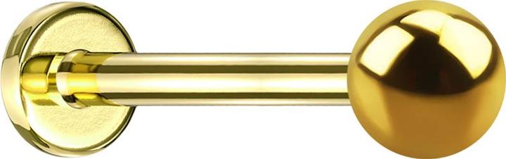 Produktbild Star Piercing Micro Labret vergoldet mit Kugel (ohne Messing, Titan G23)