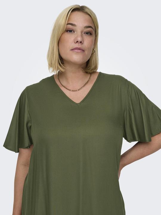 Produktbild Only Curvy V-Ausschnitt Kleid mit kurzen Ärmeln (44)