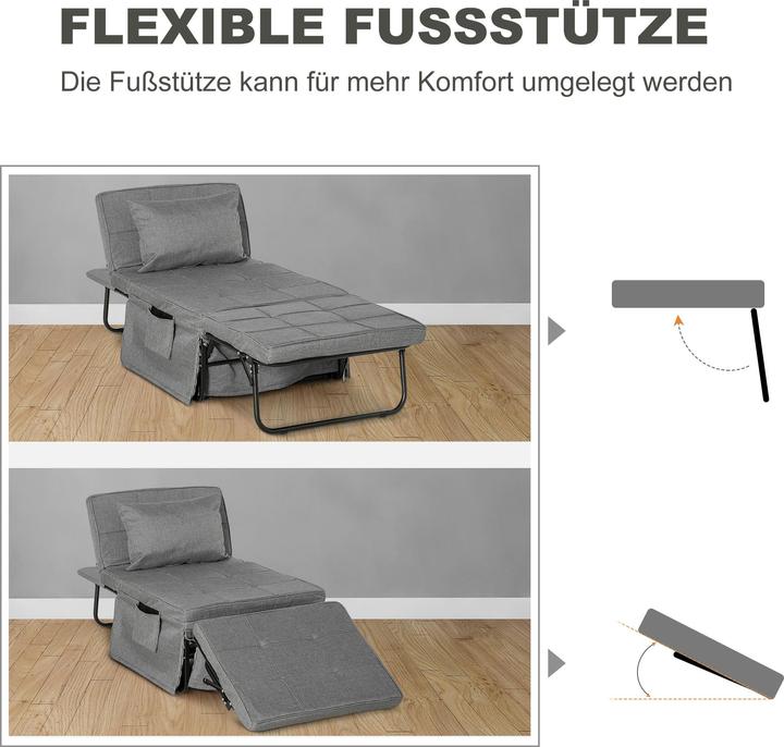 Immagine prodotto Homcom Letto pieghevole con materasso (188 x 73 cm)