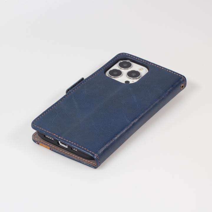 Actual product image PhoneLook Etui cuir Flip Wallet en cuir véritable avec stripe design et compartiment à cartes (Apple iPhone 13)