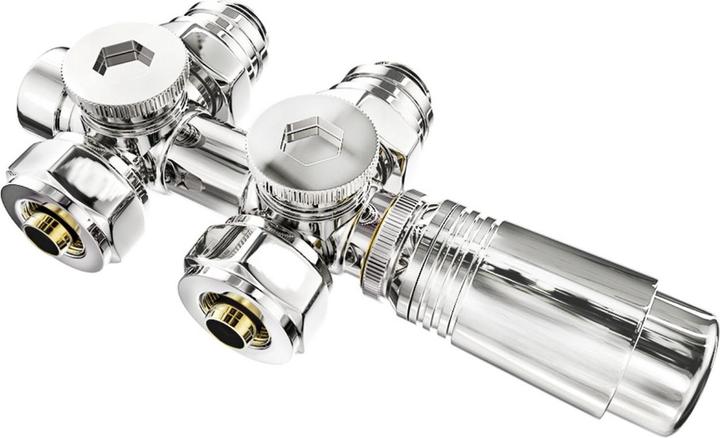 Produktbild Emke Thermostatventil, Universalventil mit Thermostat für Heizkörper, 10 bar, 7 Stufen, Chrom