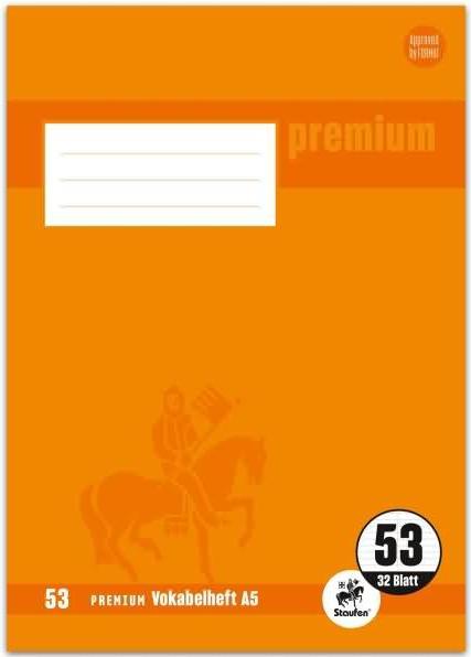 Produktbild Staufen Vokabelheft Premium Lineatur 53 liniert DIN A5 ohne Rand, 32 Blatt (A5, Harter Einband)