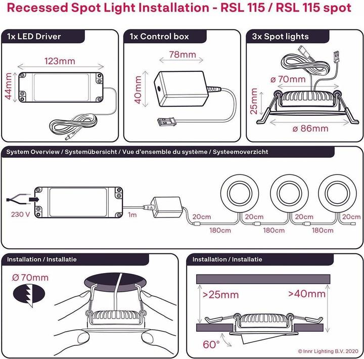 Actual product image Innr Recessed Spot Light (5 W, 350 lm, 1 x, G)