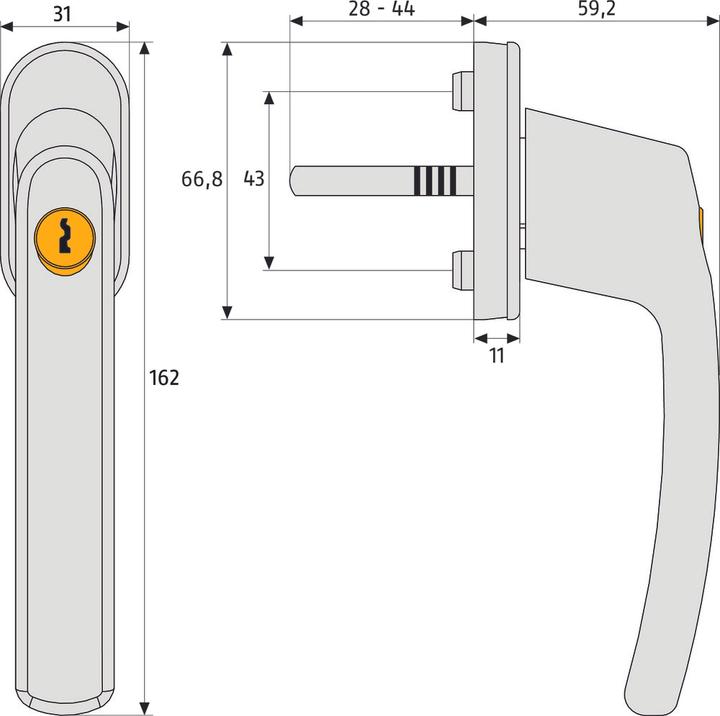 Actual product image Abus FG210 W B/SB