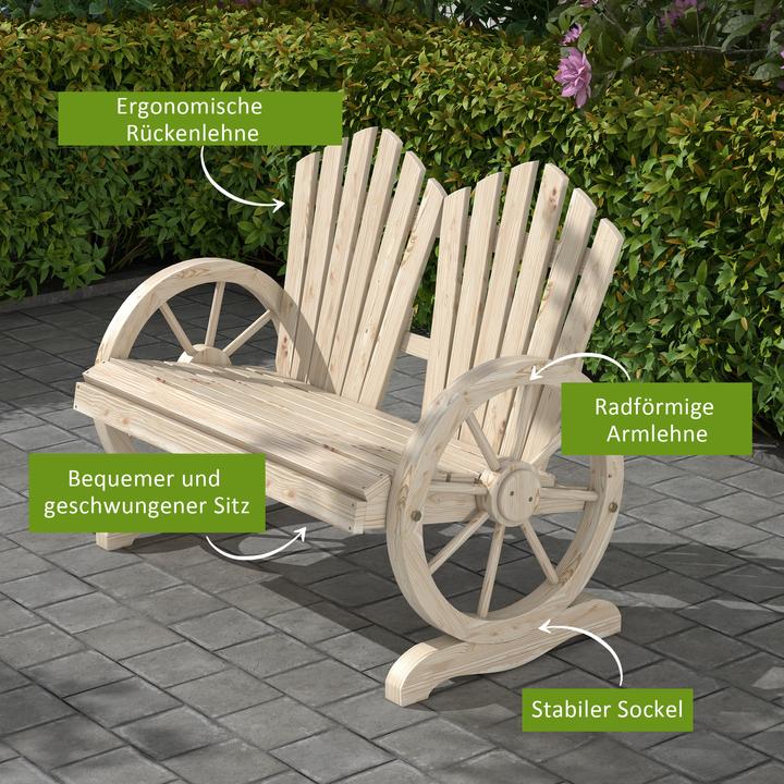 Image du produit Outsunny Banc de jardin en forme de roue de chariot