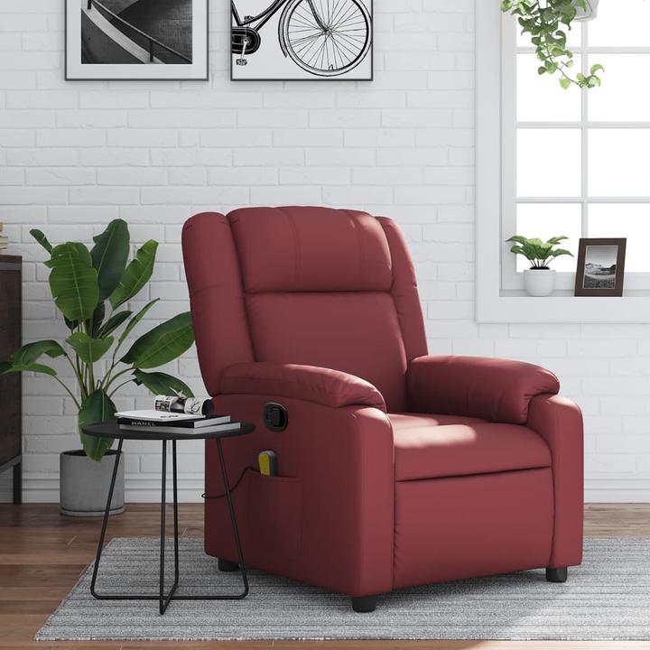 Produktbild VidaXL Massagesessel Weinrot Kunstleder,Farbe: Weinrot,Material