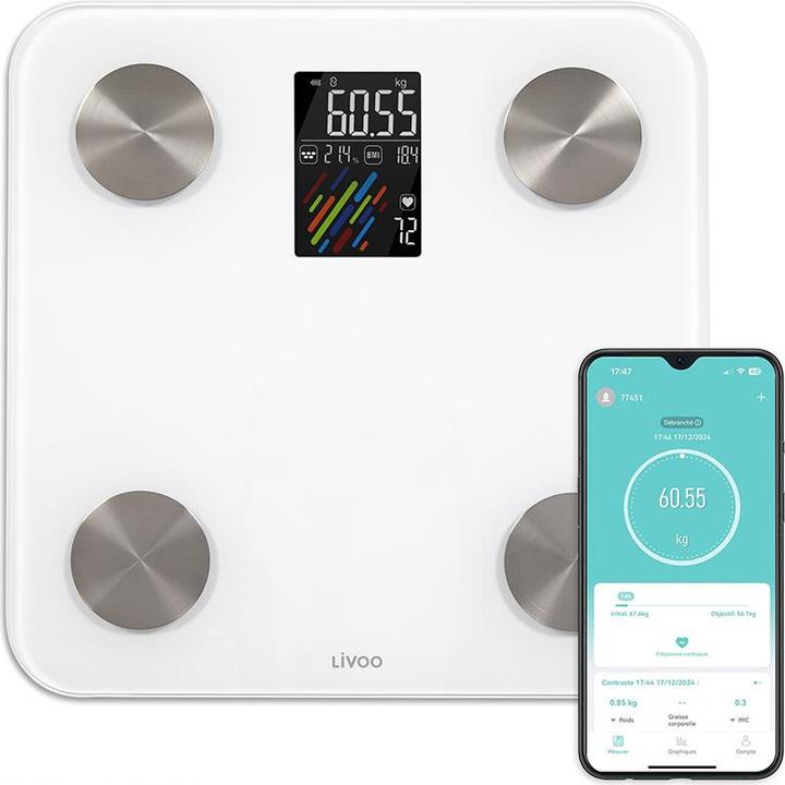 Actual product image Livoo Connected impedancemeter scale (180 kg)