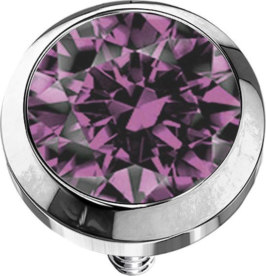 Produktbild Star Piercing Dermal Anchor silber mit Kristall hellviolett (Titan G23, ohne Messing)
