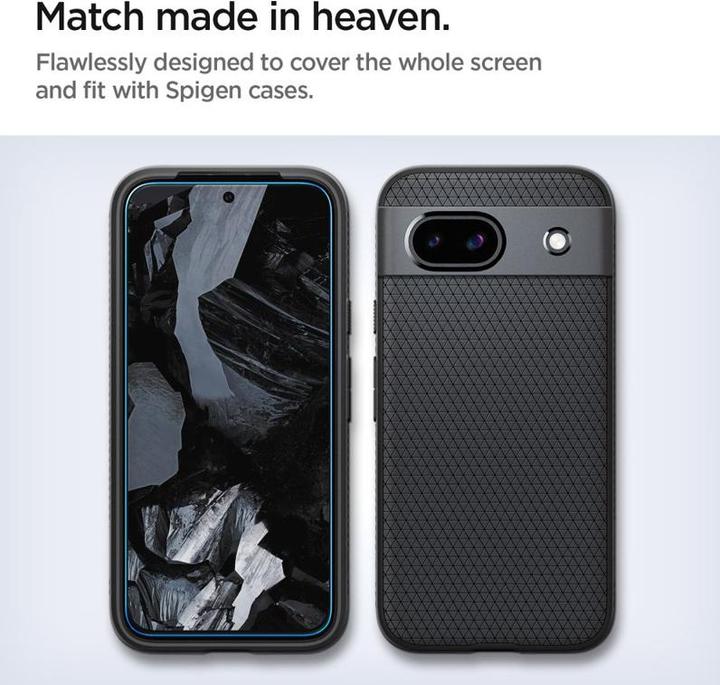 Actual product image Spigen GLAS.tR Align Master Google Pixel 8a Glass Screen Protector 2PCS (2 Piece, Google Pixel 8a)
