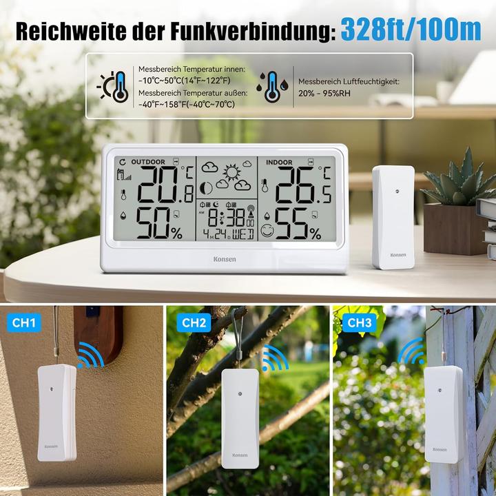 Image du produit Baldr Funk-Wetterstation mit Aussensensor und DCF Uhr