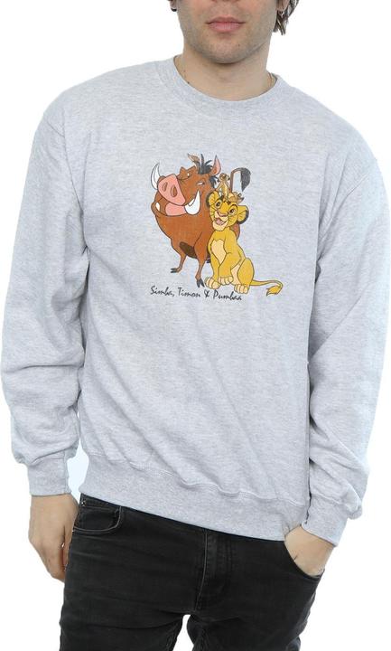 Actual product image Disney Mens Classic Simba, Timon And Pumbaa Sweatshirt (L)