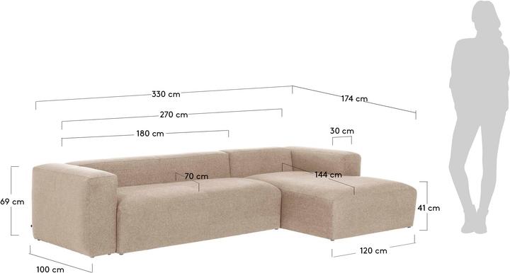Produktbild Kave Home Blok (5-Sitzer, Ecksofa, Big Sofa)