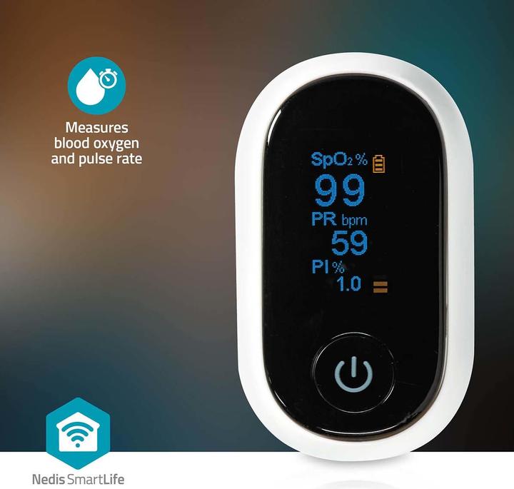 Produktbild Nedis SmartLife Pulsoximeter | Bluetooth | OLED-Anzeige | Akustischer Alarm / Anti-Bewegungsstörunge
