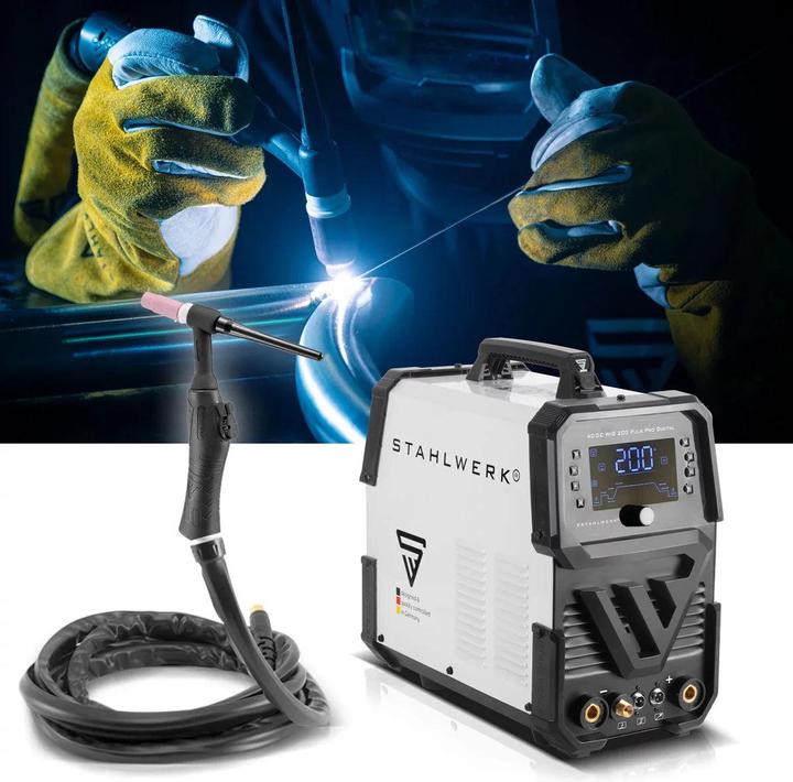 Produktbild Stahlwerk Schutzgas Schweissgerät AC/DC WIG 200 Puls Pro Digital Vollausstattung