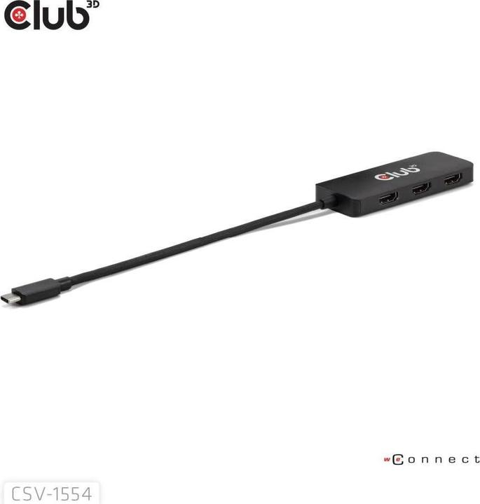 Produktbild Club 3D Club3D MST-Hub USB 3.2 Typ C > 3x HDMI 4K60Hz St/Bu retail (USB-C, 3 Ports)
