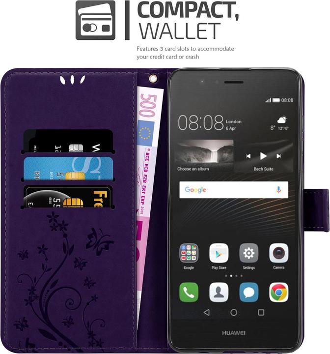 Productafbeelding Cadorabo Bloemen Boekomslag (Huawei P9 Lite)