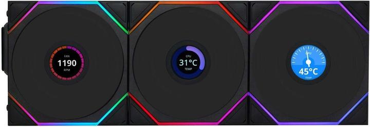 Actual product image Lian-Li UNI FAN TL Wireless LCD Lüfter, ARGB, PWM, 3er-Pack inkl. Controller - 120 mm, schwarz (120 mm, 3 x)